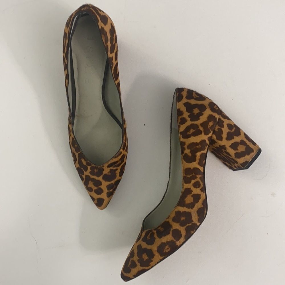 1. State Cheetah Print Pointed Toe Block Heel - image 1